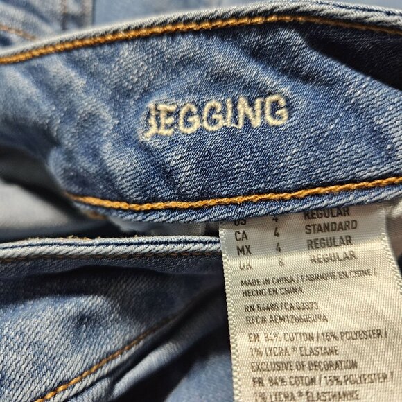 American Eagle Jegging Jeans Womens Size 4 Low Rise Medium Wash Denim Pants - Picture 5 of 6